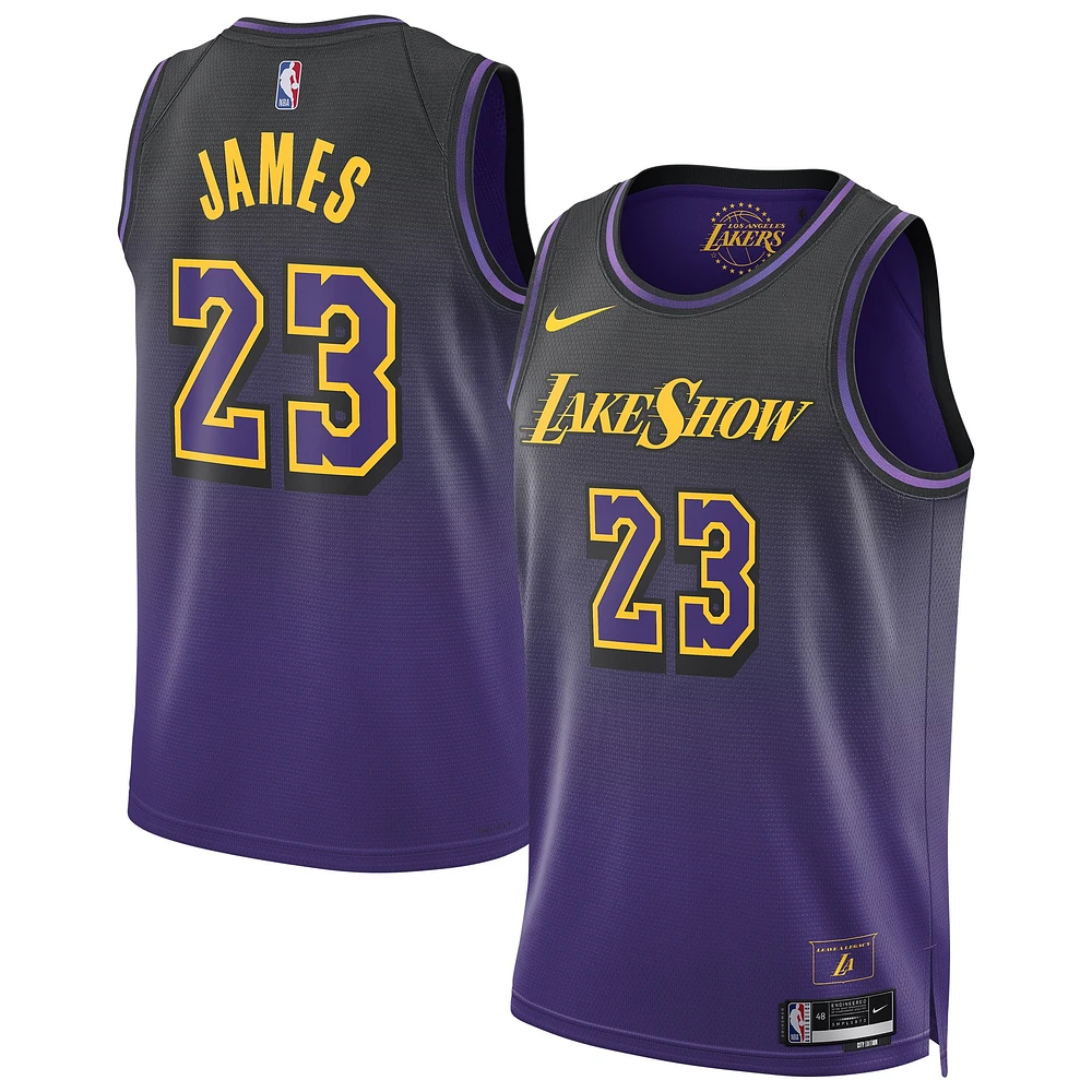 Maillot de joueur Nike LeBron James violet unisexe Los Angeles Lakers 2024/25 Swingman - Édition City