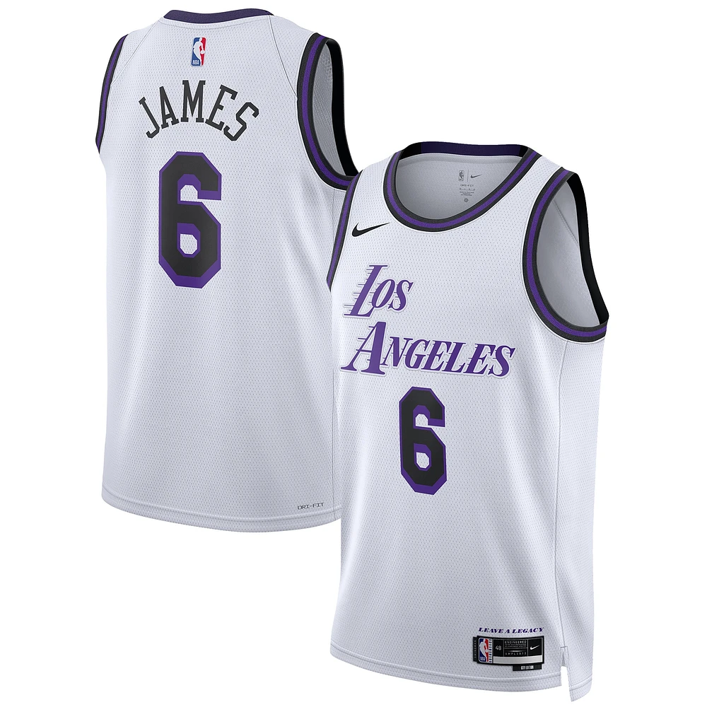 Maillot Swingman Nike LeBron James Los Angeles Lakers 2022/23 Unisexe Blanc - City Edition