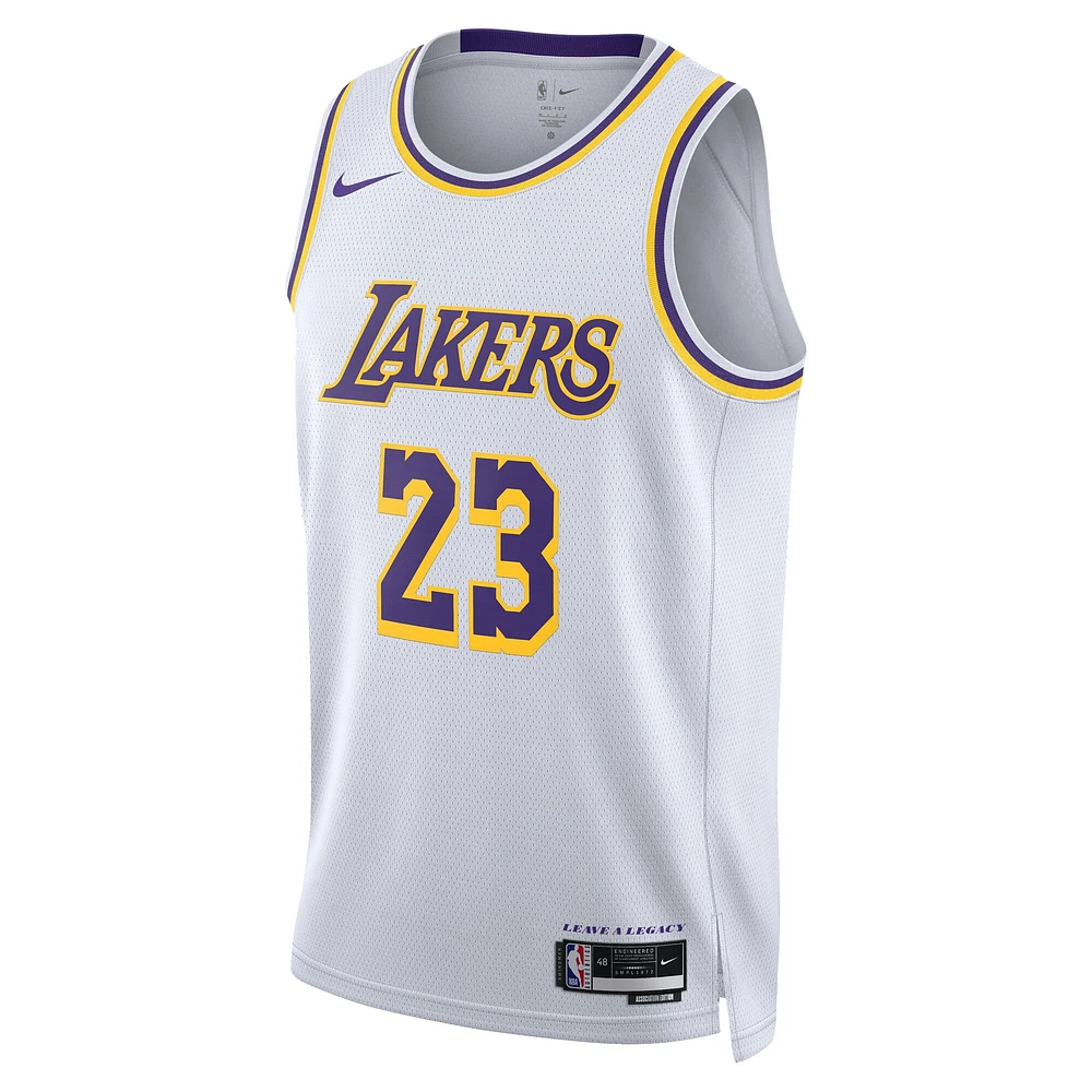 Maillot Nike LeBron James Swingman blanc des Lakers de Los Angeles - Édition Association