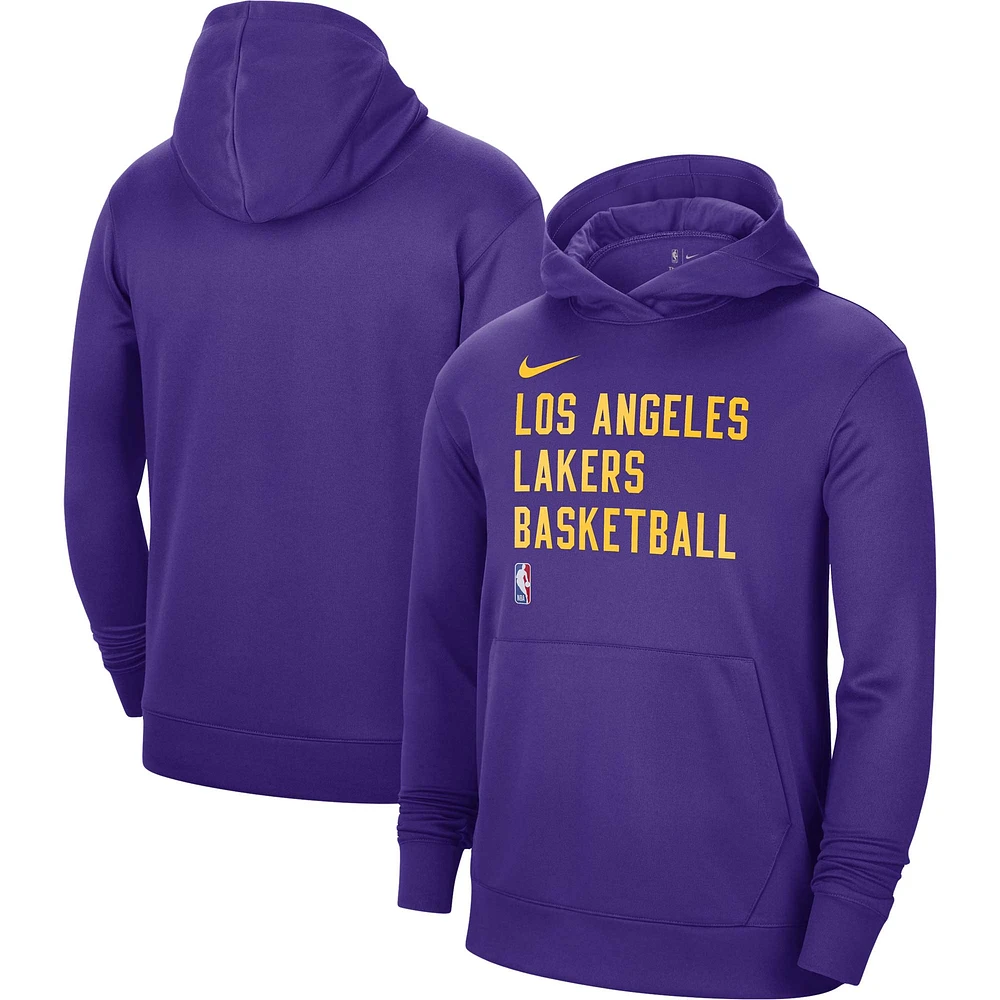 Sweat à capuche Unisexe Nike Violet Los Angeles Lakers 2023/24 Performance Spotlight On-Court Practice Pullover