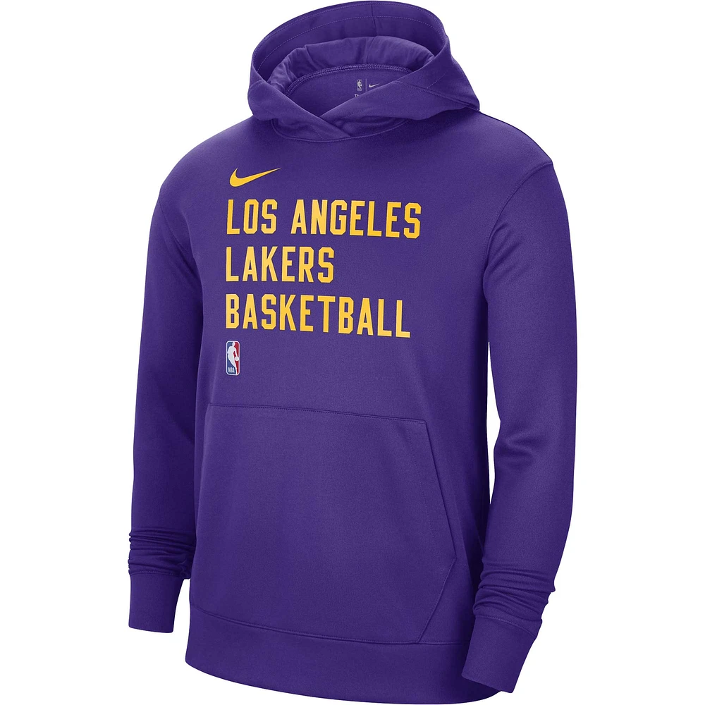 Sweat à capuche Unisexe Nike Violet Los Angeles Lakers 2023/24 Performance Spotlight On-Court Practice Pullover