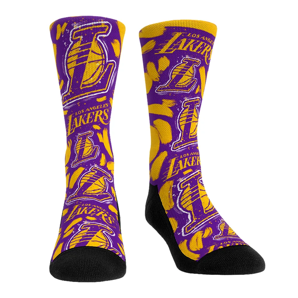 Chaussettes Rock Em Unisexe Los Angeles Lakers Allover Logo & Paint Crew