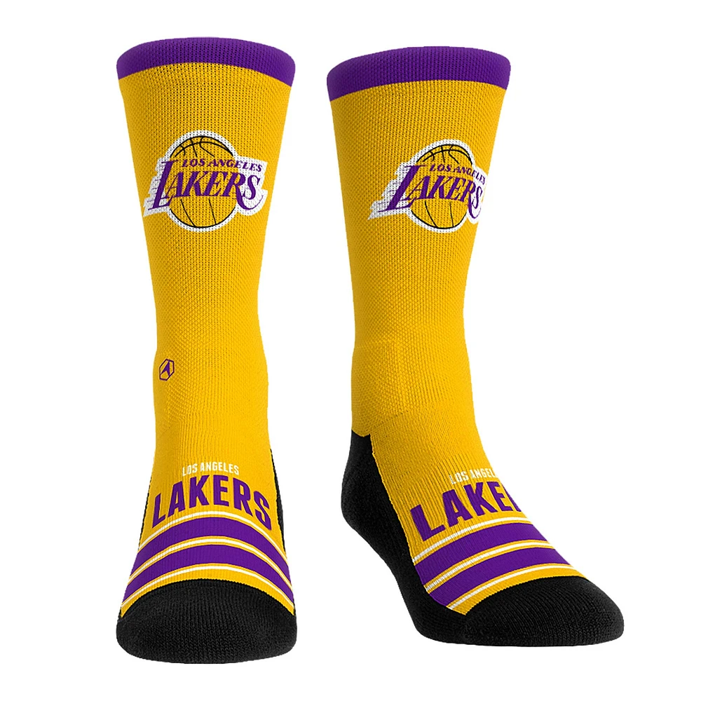 Chaussettes unisexes Rock Em d'équipage à rayures Gametime Los Angeles Lakers