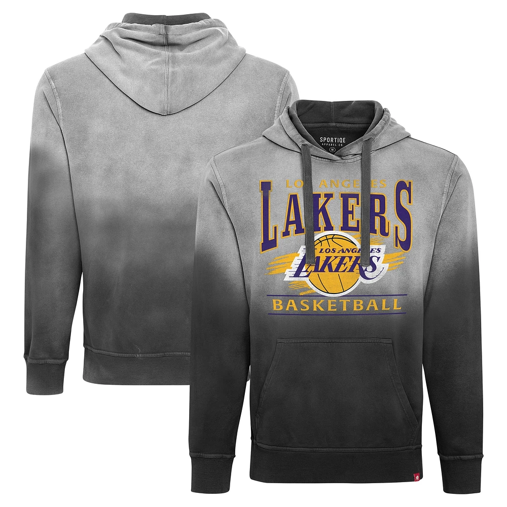 Sweat à capuche unisexe Sportiqe noir Los Angeles Lakers Blake Sun-Fade