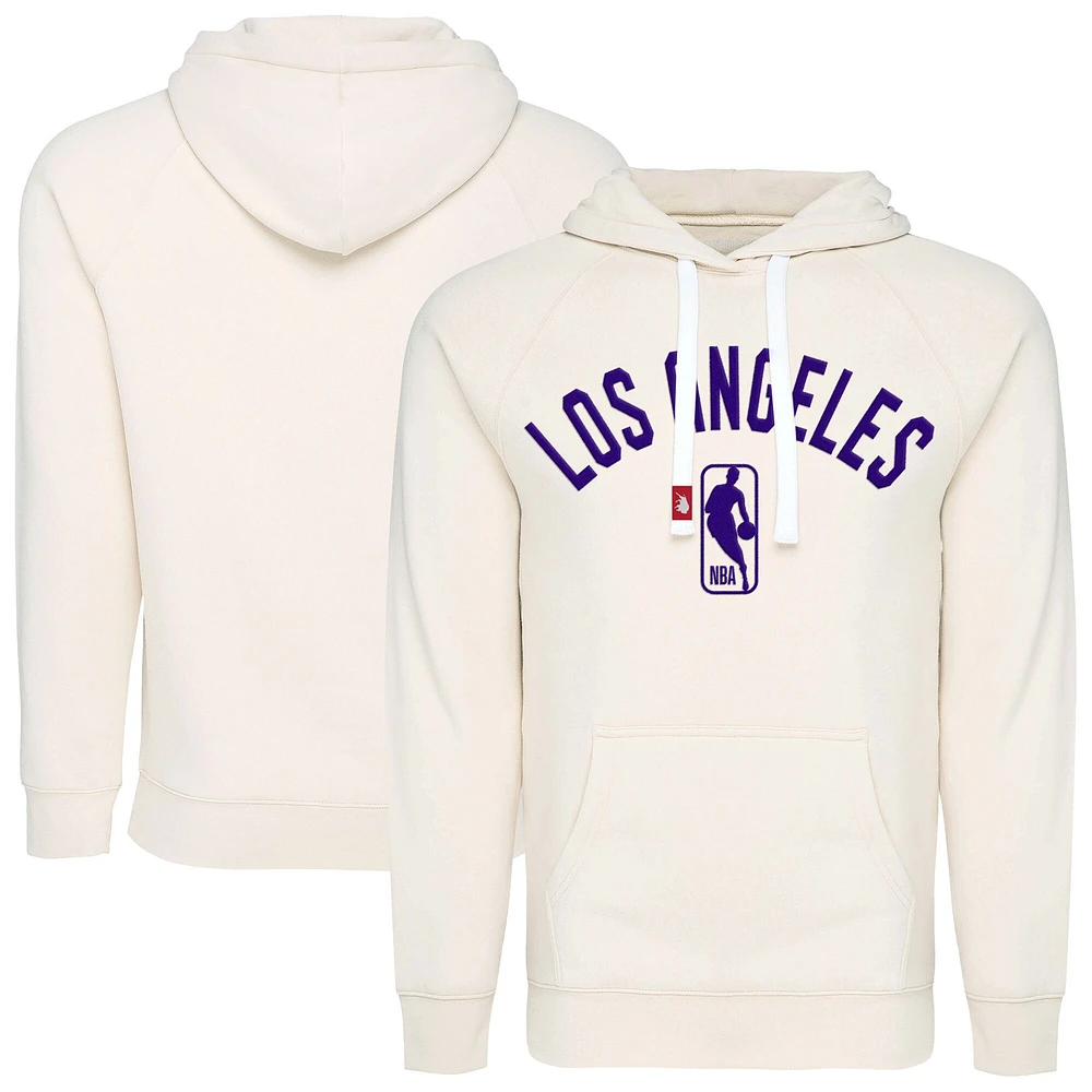 Unisex Sportiqe  Cream Los Angeles Lakers Olsen Tri-Blend Pullover Hoodie