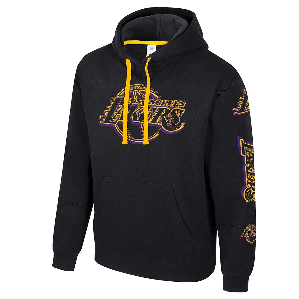 Unisex Stadium Essentials Black Los Angeles Lakers Elementized Pullover Hoodie