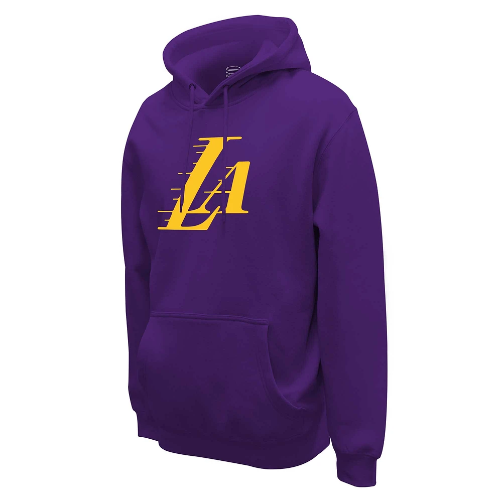 Sweat à capuche unisexe Stadium Essentials violet des Los Angeles Lakers avec logo principal