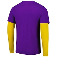 T-shirt à manches longues unisexe Stadium Essentials violet Los Angeles Lakers Spectator 2fer