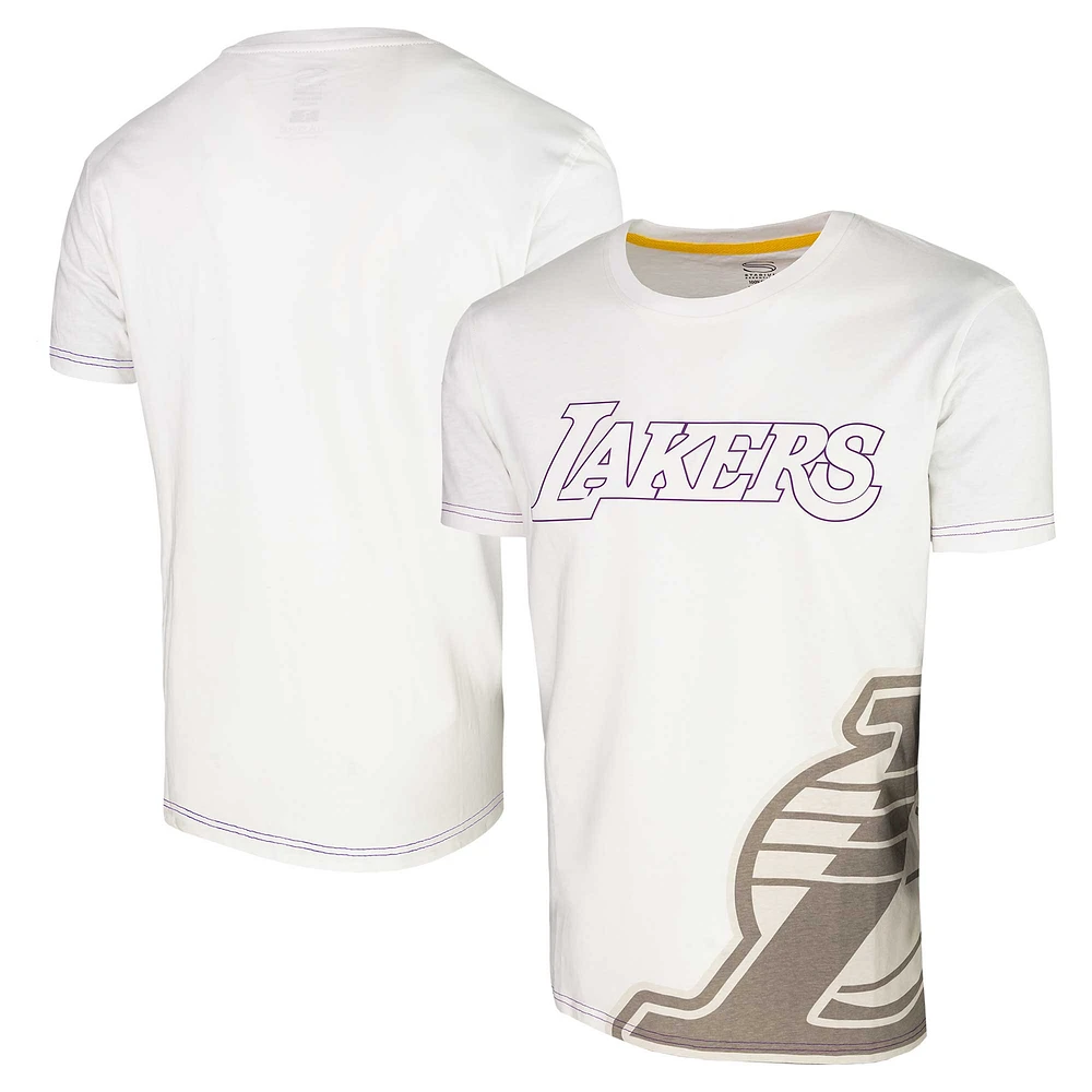 T-shirt unisexe avec tableau de bord des Los Angeles Lakers Stadium Essentials blanc