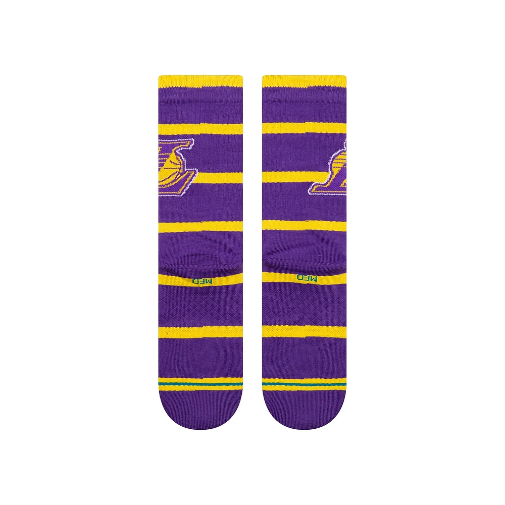 Chaussettes unisexes Stance Los Angeles Lakers Prep Stripe Crew