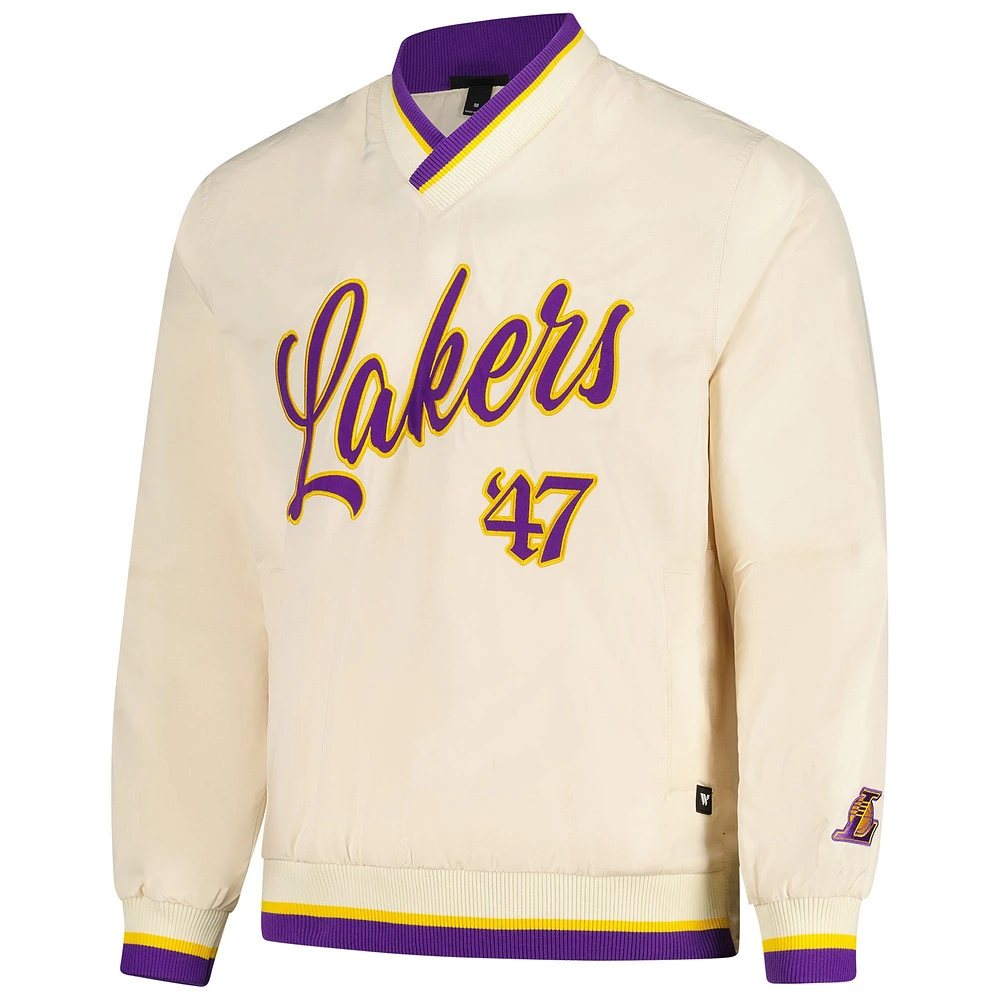 Unisex The Wild Collective Cream Los Angeles Lakers Pullover Windbreaker