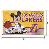 WinCraft Los Angeles Lakers Single-Sided 3' x 5' Deluxe Disney Flag