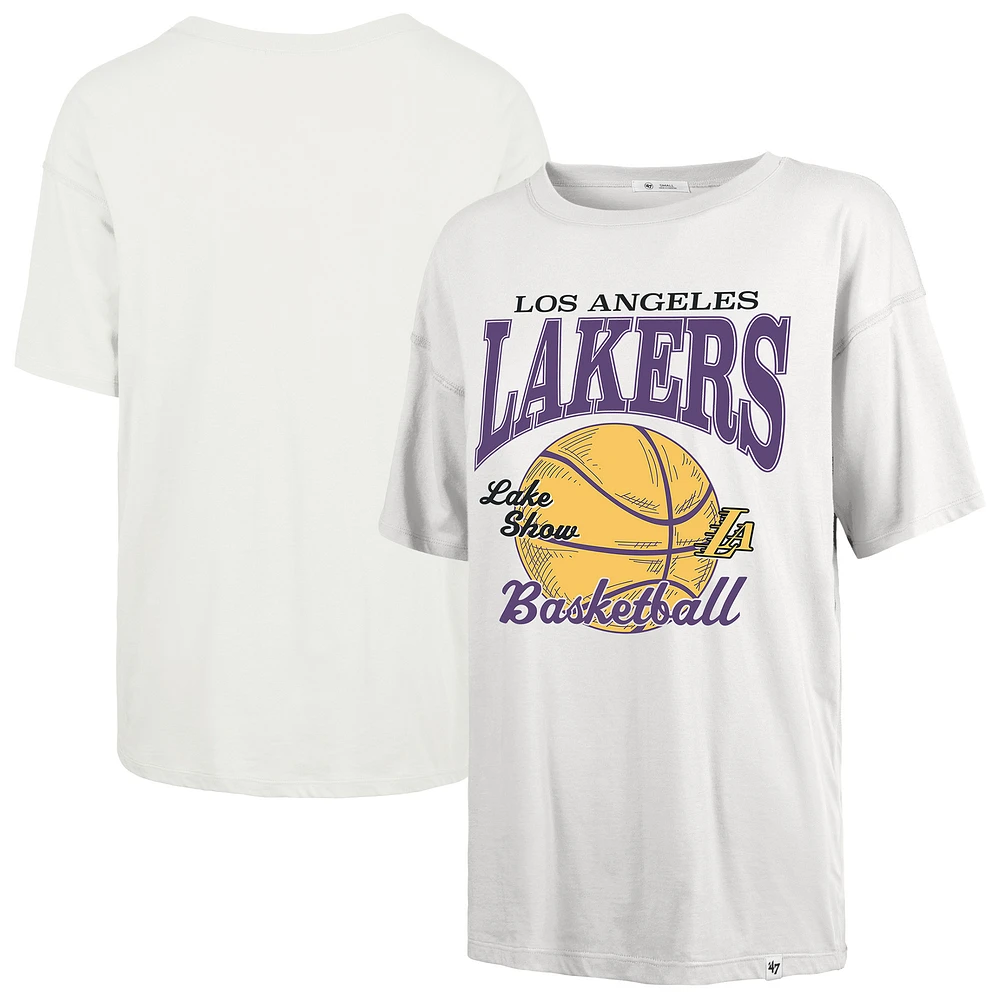 Women's '47  White Los Angeles Lakers City Edition Down Court Sadie T-Shirt