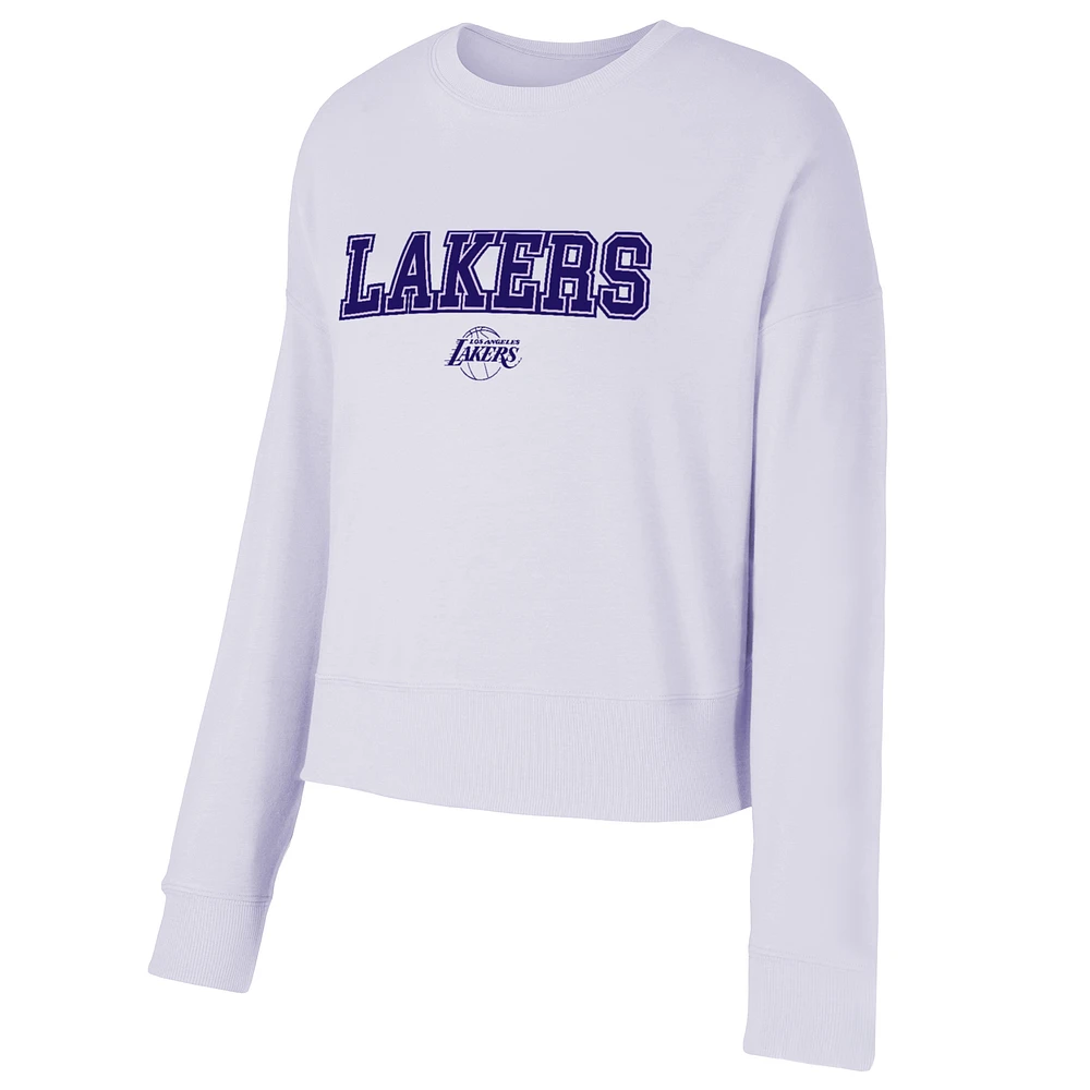Women's Concepts Sport  Light Purple Los Angeles Lakers Elevation Tri-Blend Long Sleeve T-Shirt & Shorts Set