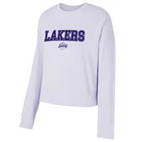 Women's Concepts Sport  Light Purple Los Angeles Lakers Elevation Tri-Blend Long Sleeve T-Shirt & Shorts Set