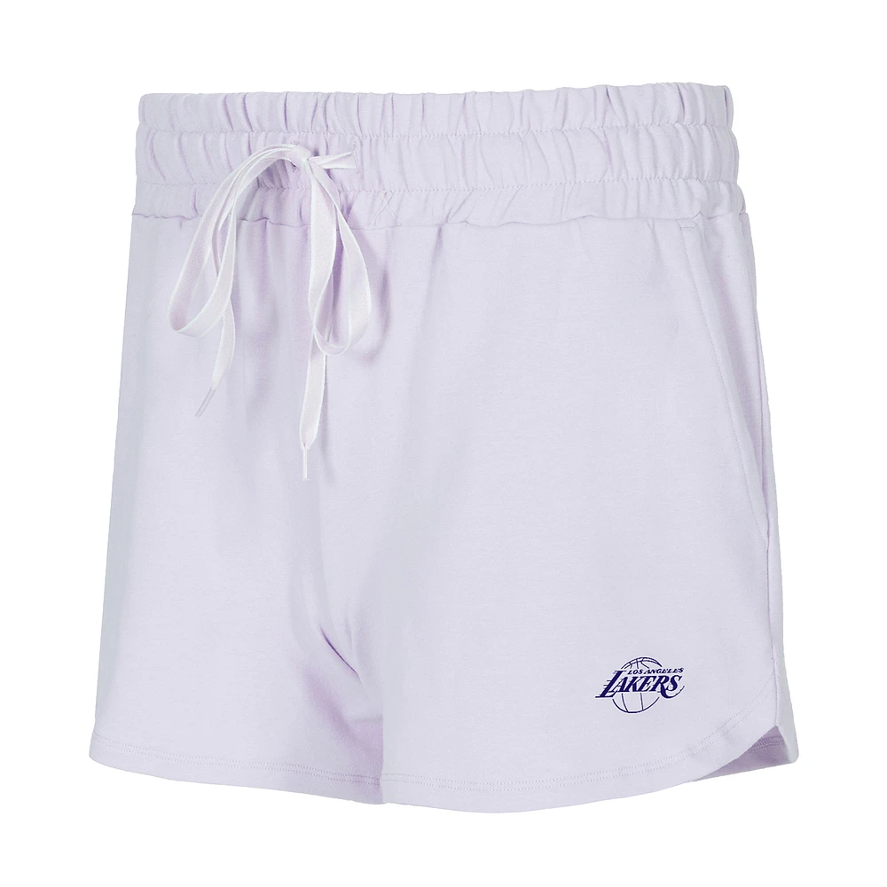 Women's Concepts Sport  Light Purple Los Angeles Lakers Elevation Tri-Blend Long Sleeve T-Shirt & Shorts Set