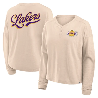 T-shirt à manches longues tendance pour femme Fanatics Natural Los Angeles Lakers Boxed Out Drop