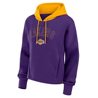 Women's Fanatics  Purple Los Angeles Lakers Post Up Boxy Pullover Hoodie