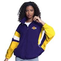 Women's G-III Sports by Carl Banks  Purple/Gold Los Angeles Lakers Game News Oversized Full-Zip Hoodie Jacket
