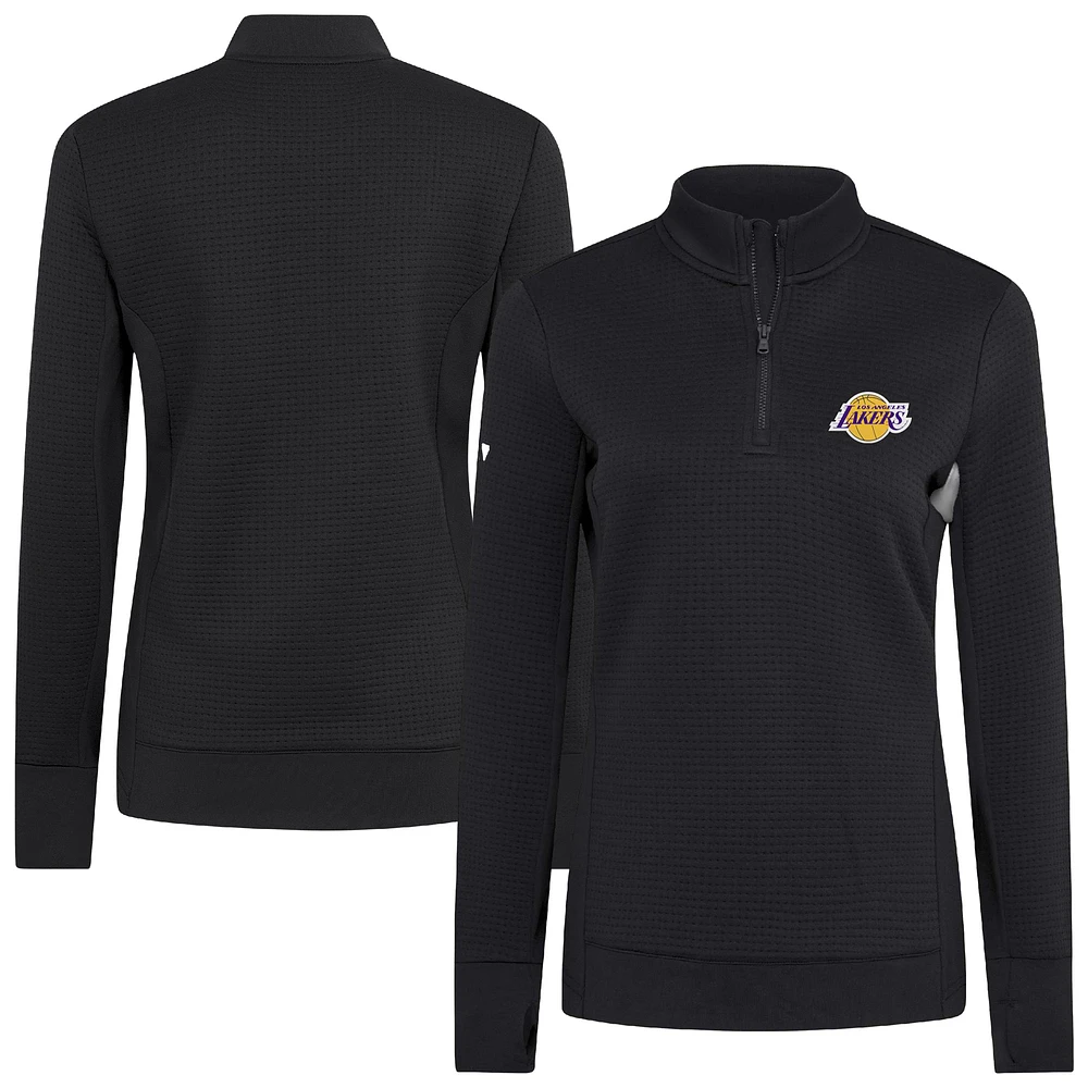 Women's Levelwear  Black Los Angeles Lakers Cushion Quarter-Zip Pullover