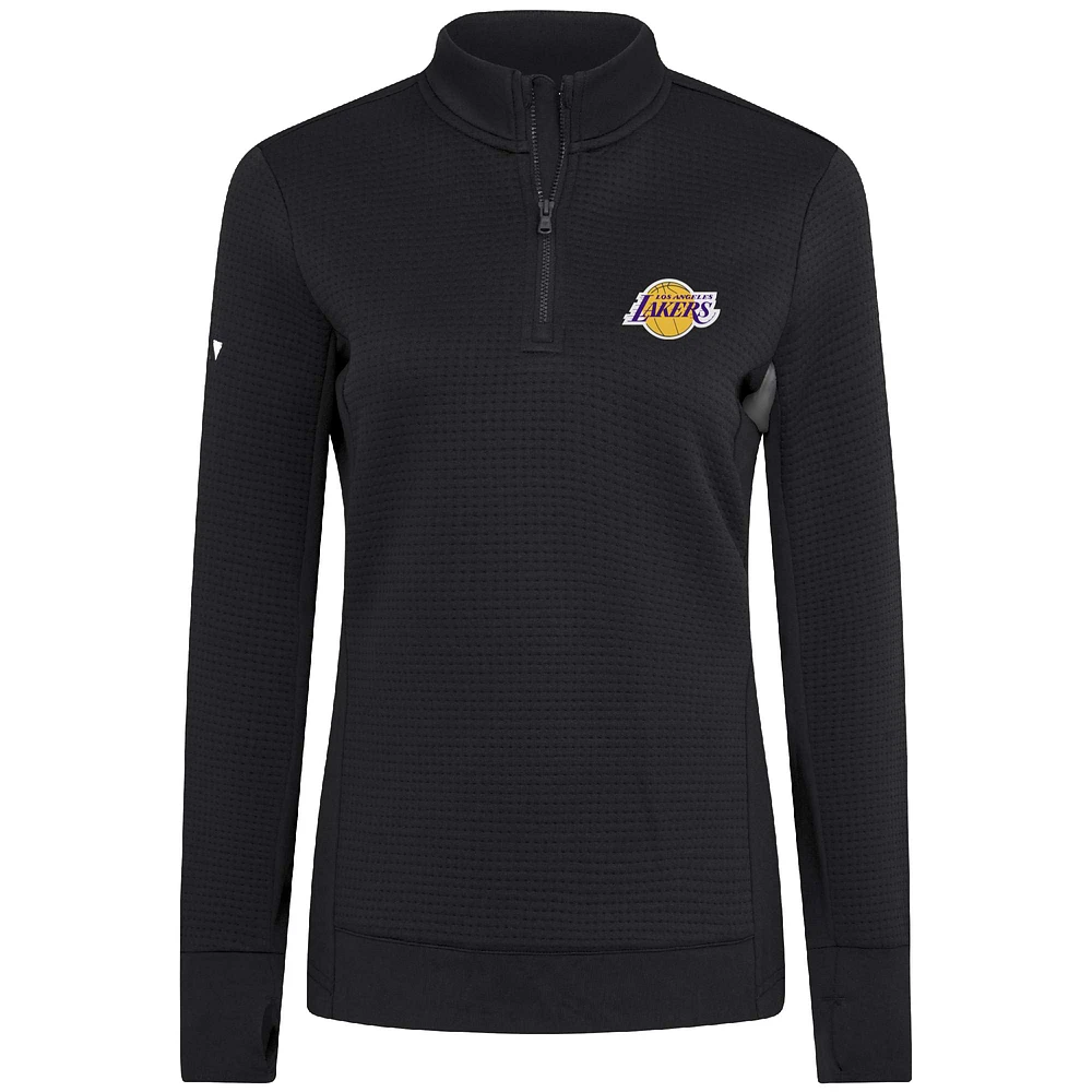 Women's Levelwear  Black Los Angeles Lakers Cushion Quarter-Zip Pullover