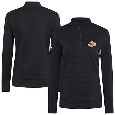 Women's Levelwear  Black Los Angeles Lakers Cushion Quarter-Zip Pullover