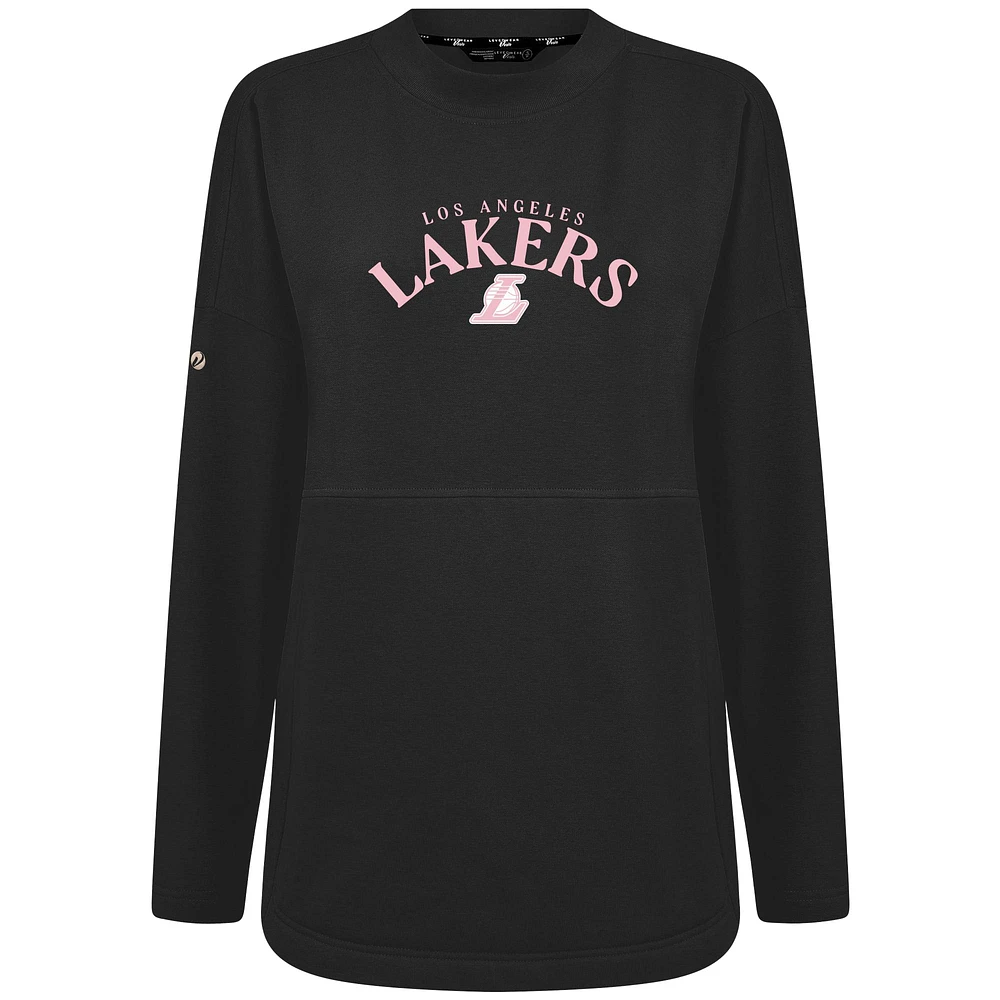 Women's Levelwear  Black Los Angeles Lakers Mother's Day Beaudry Arched Pullover Sweatshirt
