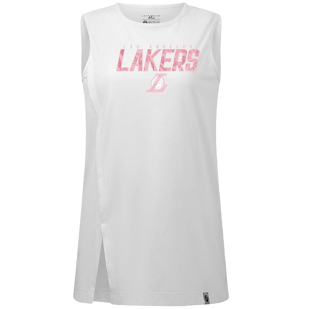 Women's Levelwear  White Los Angeles Lakers Mother's Day Influx Floral Tank Top