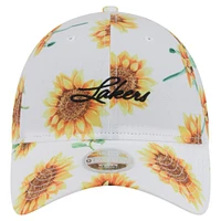 Women's New Era  White Los Angeles Lakers Adventure Flower 9TWENTY Adjustable Hat