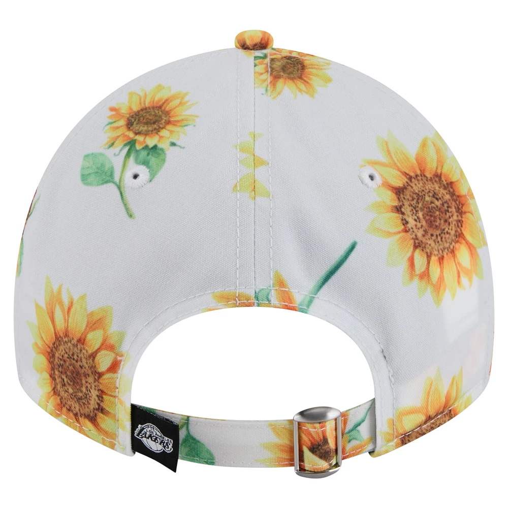 Women's New Era  White Los Angeles Lakers Adventure Flower 9TWENTY Adjustable Hat
