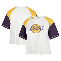 T-shirt court '47 crème Los Angeles Lakers Premier Raglan pour femmes