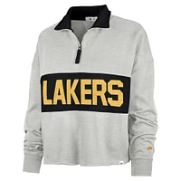 Women's '47 Heather Gray Los Angeles Lakers Breakthrough Remi Quarter-Zip Jacket