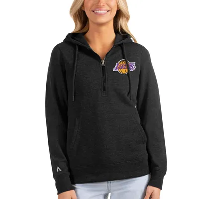 Women's Lusso Black Los Angeles Lakers Layla World Tour Cropped Pullover  Hoodie