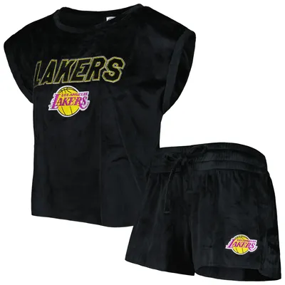 Los Angeles Lakers Concepts Sport Women's Intermission T-Shirt & Shorts Sleep Set - Black