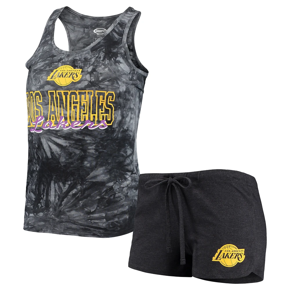 Concepts Sport Charcoal Los Angeles Lakers Billboard Ensemble de nuit avec débardeur et short