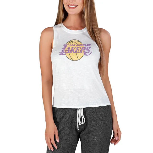 THE WILD COLLECTIVE Women's The Wild Collective White Los Angeles Dodgers  Washed Muscle Tank Top