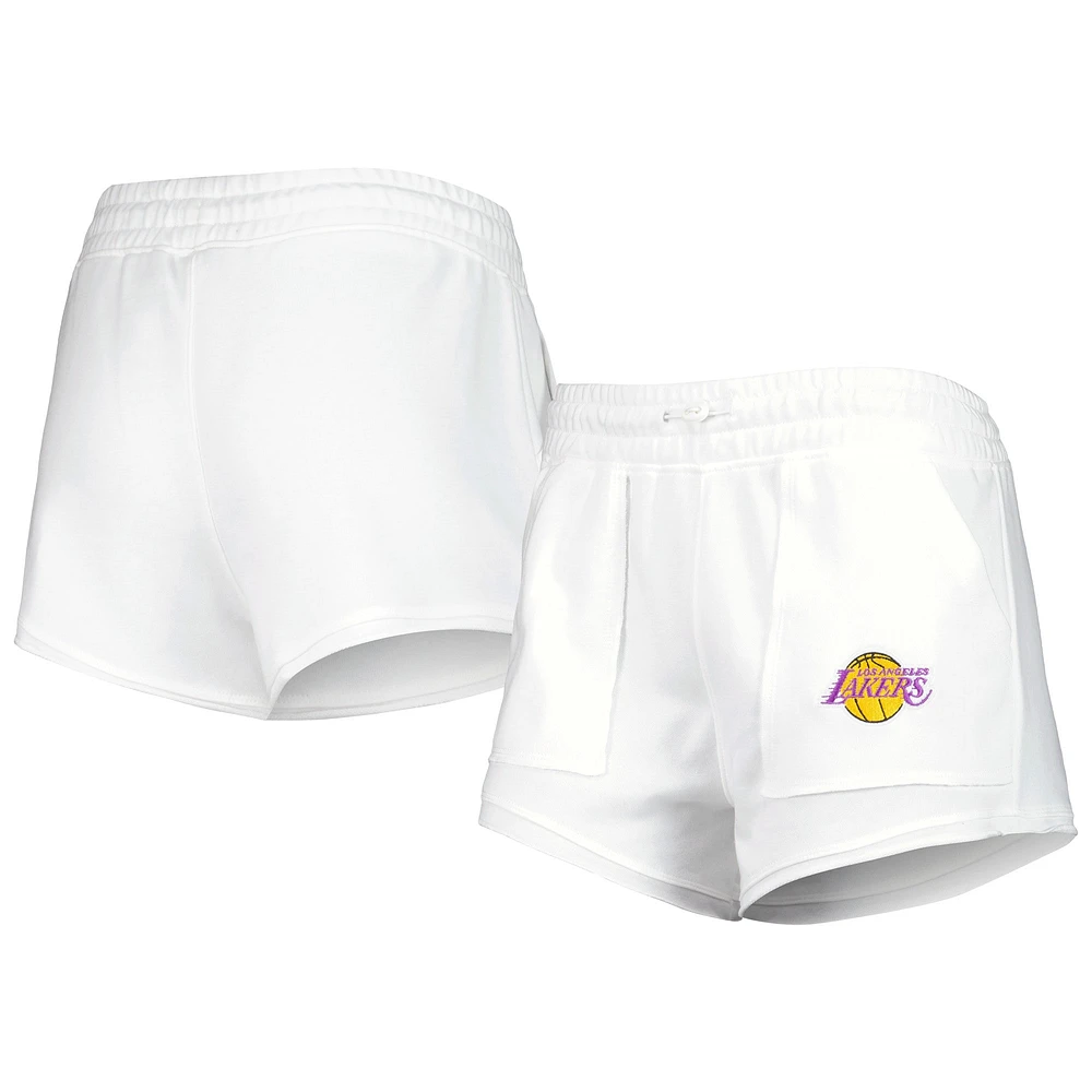 Women's Concepts Sport  White Los Angeles Lakers Sunray Shorts