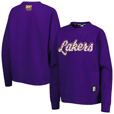 Sweat-shirt raglan DKNY Sport Los Angeles Lakers Regina violet pour femme