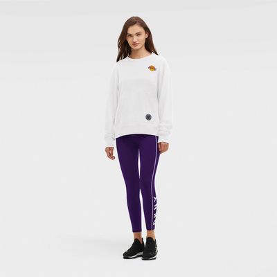 Women's DKNY Sport White Los Angeles Lakers Camila - Pullover Sweatshirt