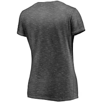 Women's Fanatics Charcoal Los Angeles Lakers Double-Fade Space-Dye V-Neck T-Shirt