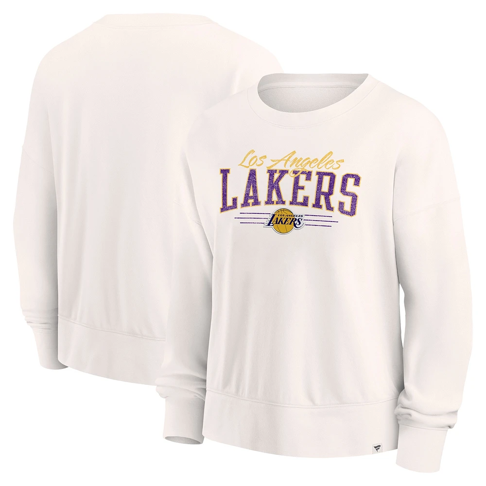 Sweat-shirt Fanatics crème pour femmes des Los Angeles Lakers Close the Game