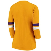 Women's Fanatics Gold Los Angeles Lakers Iconic Prolific Modern 3/4-Sleeve T-Shirt