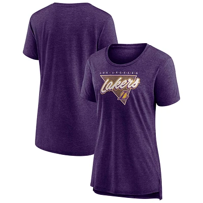 Women's Fanatics Heathered Purple Los Angeles Lakers True Classics Tri-Blend T-Shirt