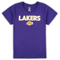 Ensemble combiné t-shirt et short grande taille Fanatics pour femmes violet/gris chiné des Los Angeles Lakers