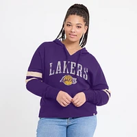 Women's Fanatics Purple Los Angeles Lakers Bold Move Dolman V-Neck High Hip Hoodie