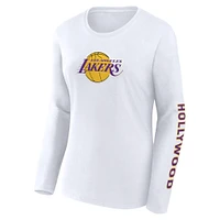 Women's Fanatics White Los Angeles Lakers Long Sleeve T-Shirt