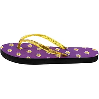 Women's FOCO Los Angeles Lakers Glitter Flip Flops