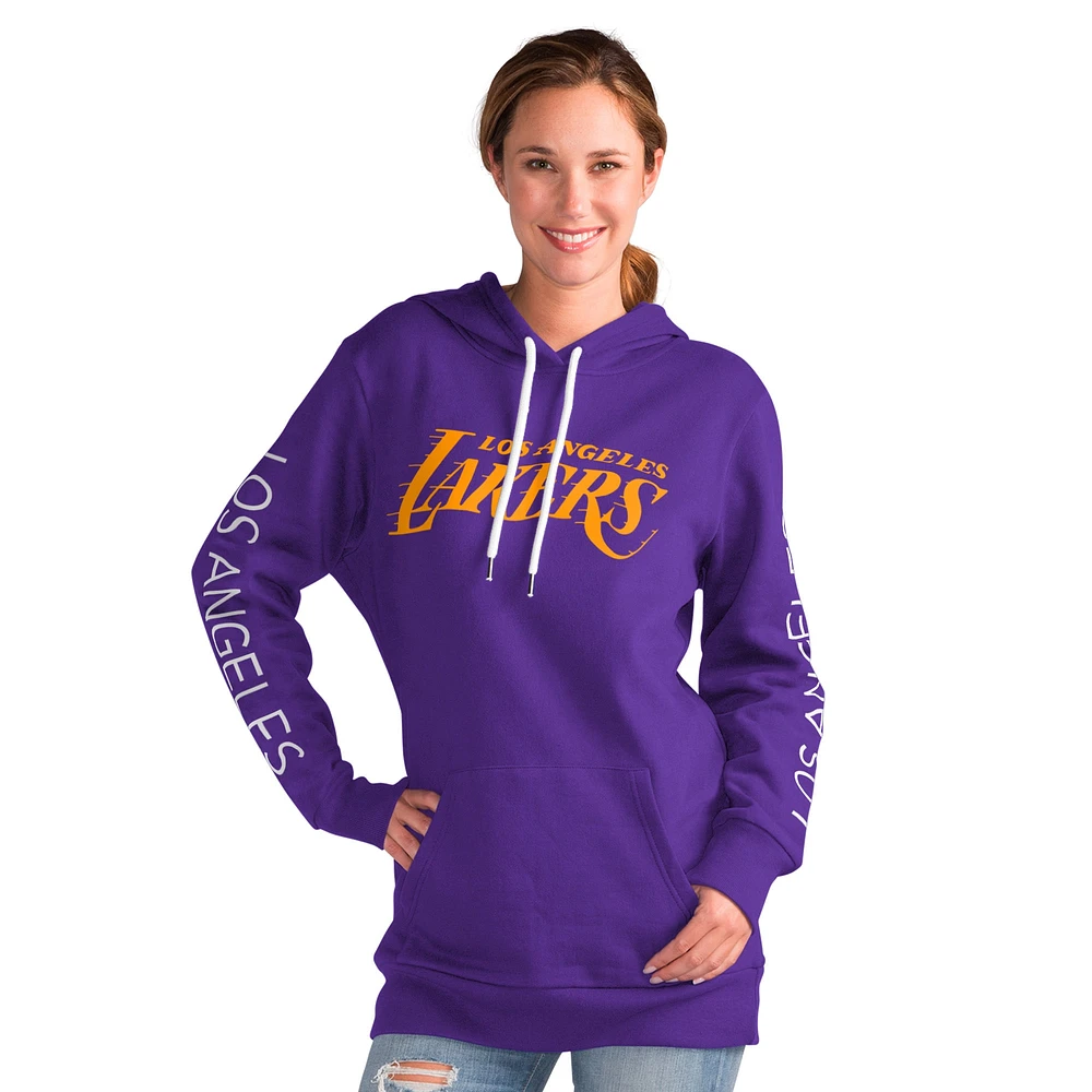 Sweat à capuche violet G-III 4Her de Carl Banks pour femme des Los Angeles Lakers Base Coach