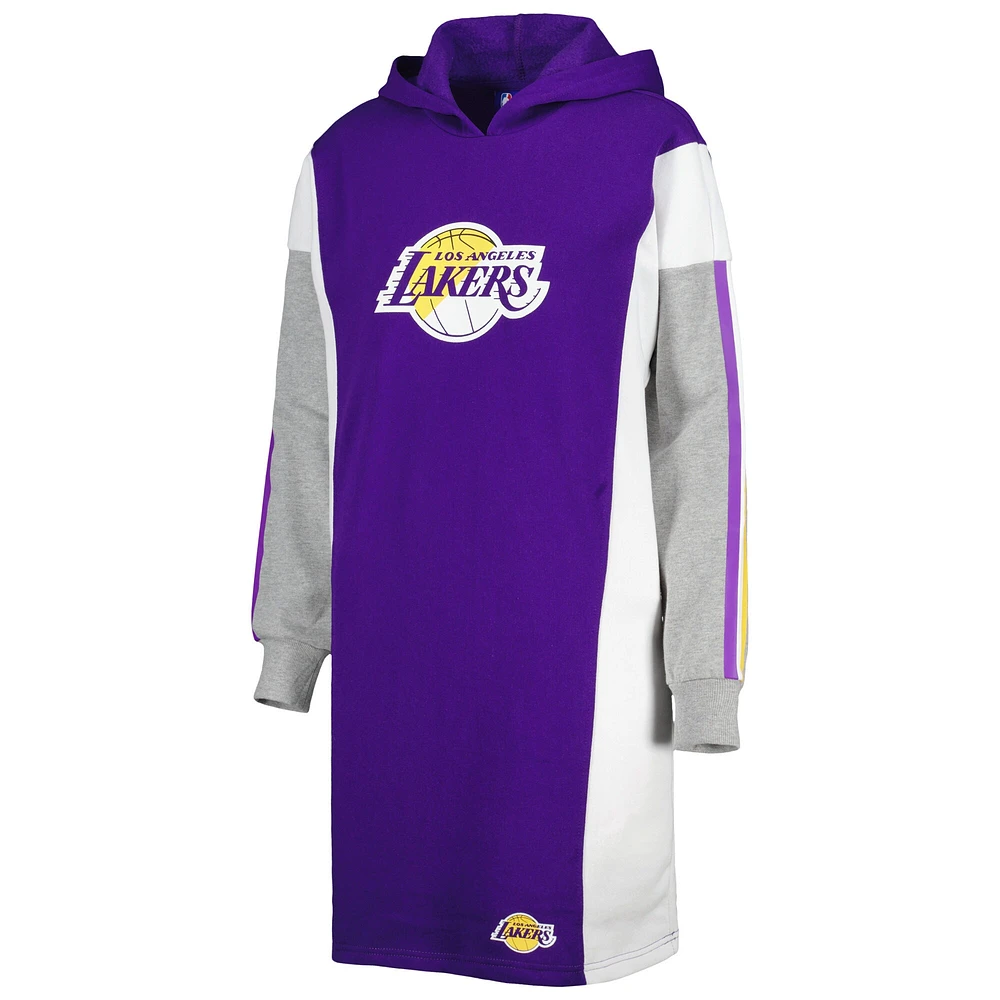 Women's G-III 4Her by Carl Banks Purple Los Angeles Lakers Bootleg Long Sleeve Hoodie T-Shirt - Dress
