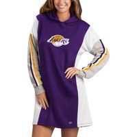 Lids Los Angeles Lakers G-III 4Her by Carl Banks Women's Bootleg Long  Sleeve Hoodie T-Shirt Dress - Purple/White